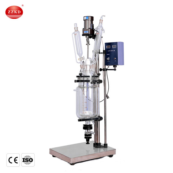 500ml 1L laboratory jacketed glass reactor