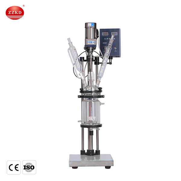 Jacketed glass reactor vessel