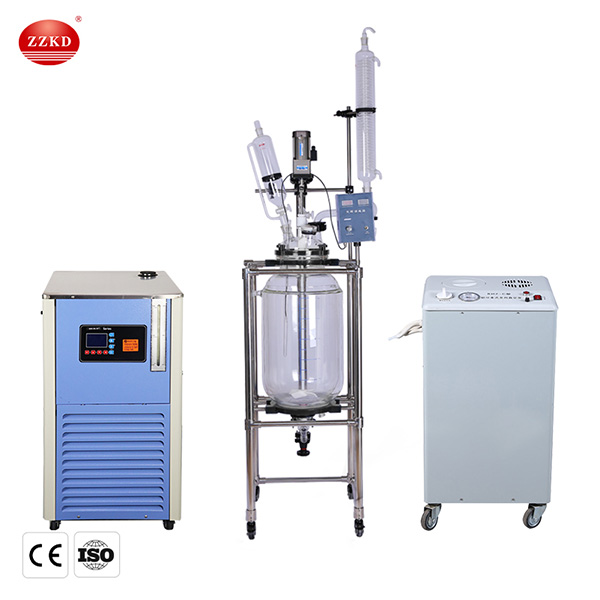 50l double glass reactor with supporting equipment